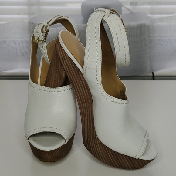 Nine West Shoes - Nine West Peep Toe Wood Heels